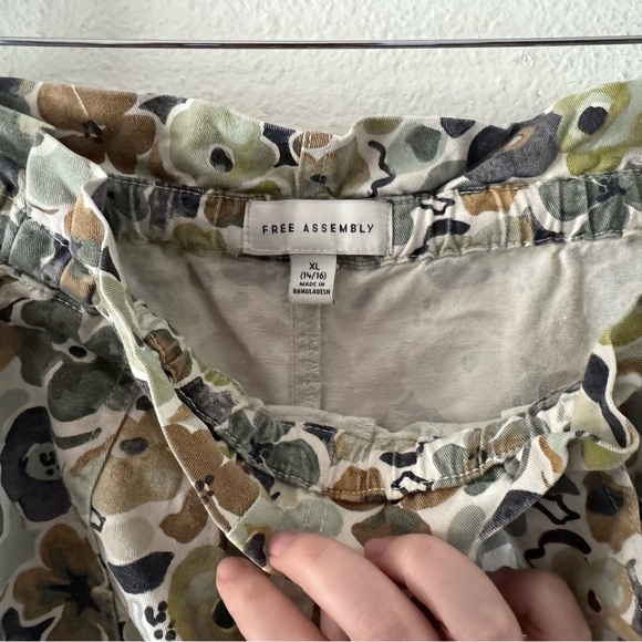 Free Assembly XL Floral Camo High Waist Cargo Pants Eclectic Streetwear Utility - Picture 5 of 16